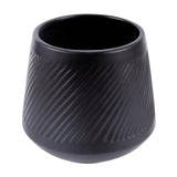Vase, Table Art, 6 x 6 x 5.50 Inch, Ceramic, Black, Tea Cup Shape,1 - 1 EACH