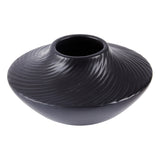 Vase, Table Art, 5.25 x 5.25 x 2.75 Inch, Ceramic, Black, Swirl Shape,1 - 1 EACH