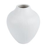 Vase, Table Art, 7 x 7 x 8 Inch, Ceramic, White, Balloon Shape,1 - 1 EACH
