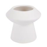 Vase, Table Art, 6.25 x 6.25 x 6 Inch, Ceramic, White, Mushroom Shape,1 - 1 EACH