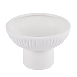Vase, Table Art, 6 x 6 x 4 Inch, Ceramic, White, Pedestal Shape,1 - 1 EACH