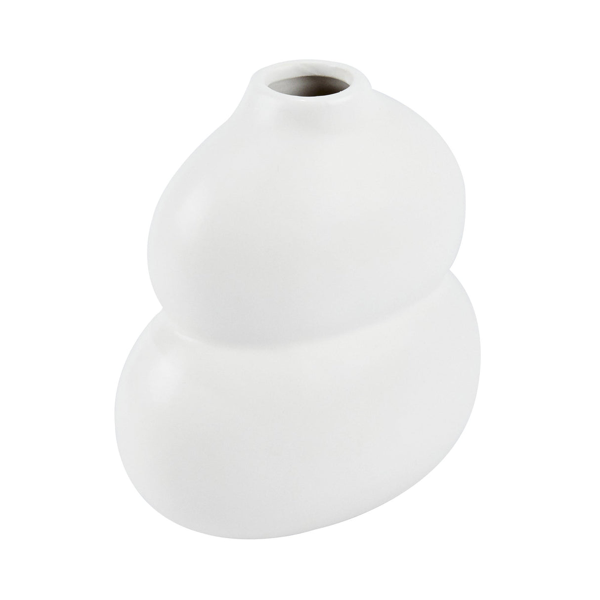 Vase, Table Art, 6.50 x 4 x 7 Inch, Ceramic, White, Gourd Shape,1 - 1 EACH