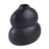 Vase, Table Art, 6.50 x 4 x 7 Inch, Ceramic, Black, Gourd Shape,1 - 1 EACH