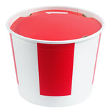 Buckets, Chicken, Bio Tek 85 Ounce, Paper, Red & White, includes Lid,25 - 1 EACH