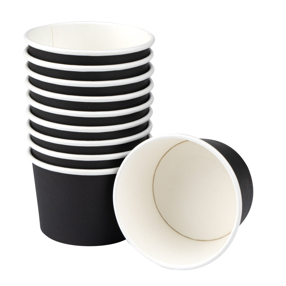 Cups, Ice Cream, 4 Ounce, Paper, Black,1 - 200 COUNT