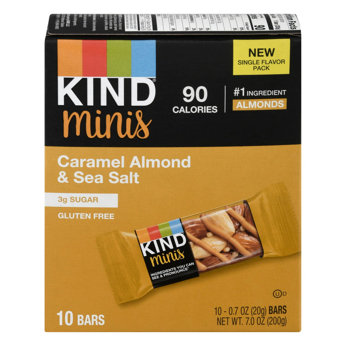 Bars, Mini, Caramel Almond Sea Salt, 0.7 Ounce,8 - 10 COUNT