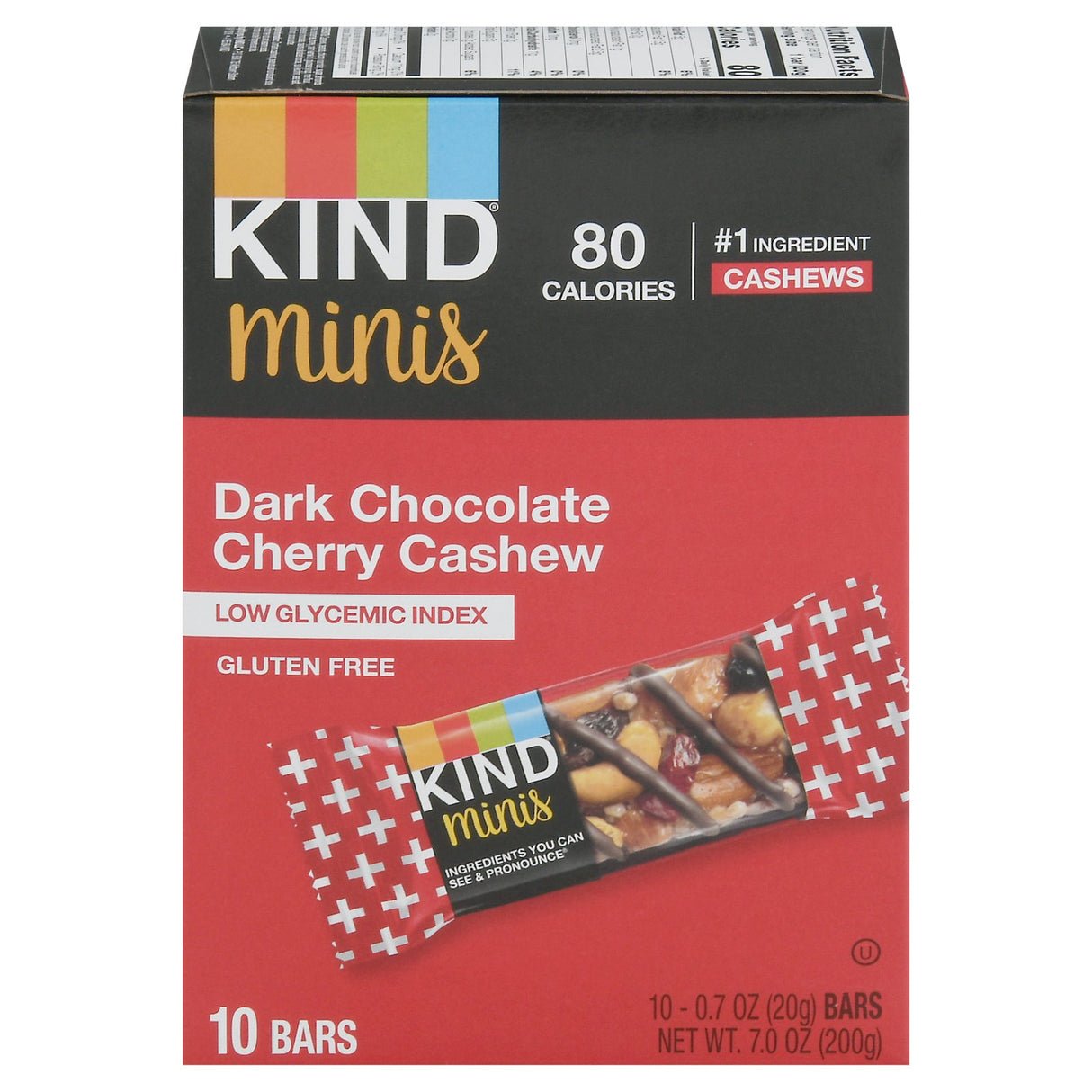 Bars, Mini, Dark Chocolate Cherry Cashew, 0.7 Ounce,8 - 10 COUNT