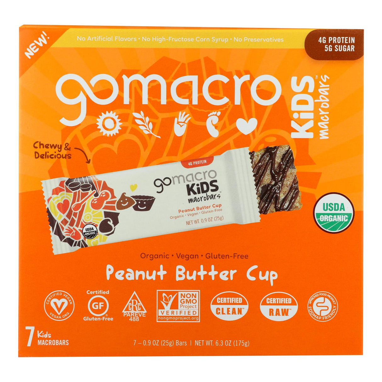 Bars, Kids, Chewy, Peanut Butter Cup, 0.9 Ounce,7 - 7 COUNT
