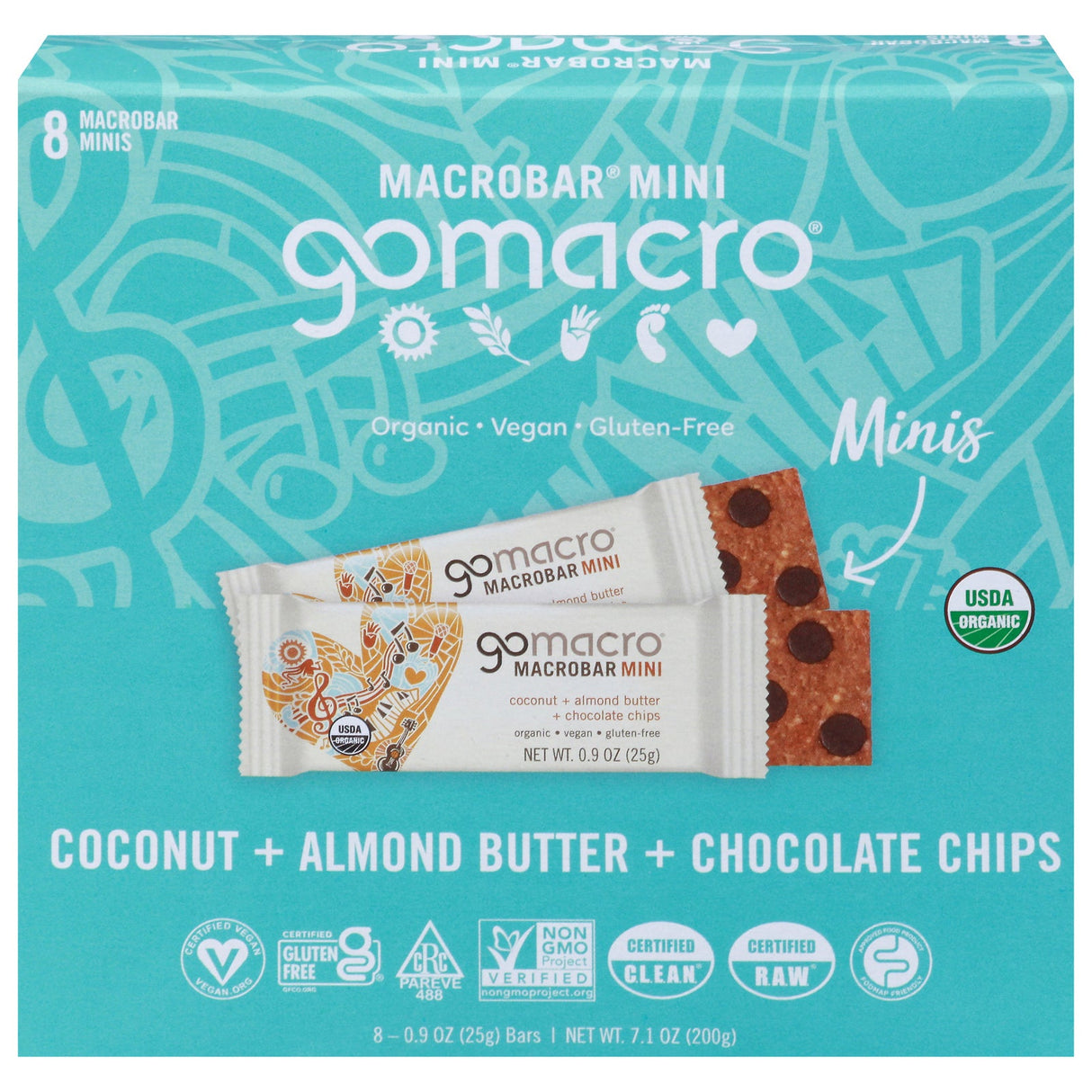 Bars, Protein, Mini, Almond Butter & Chocolate Chips, 0.9 Ounce,7 - 8 COUNT