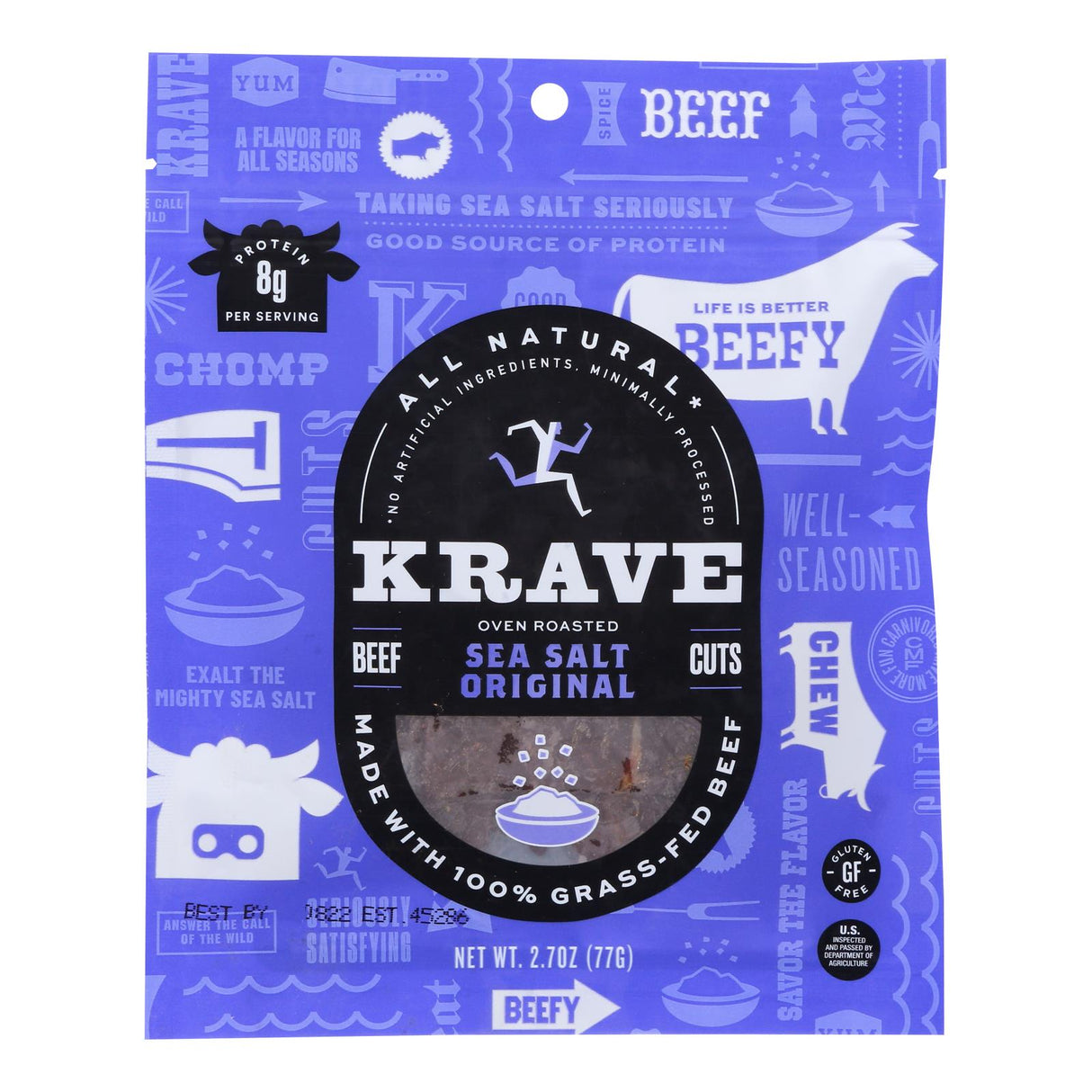 Jerky, Beef, Original Sea Salt,8 - 2.7 OUNCE
