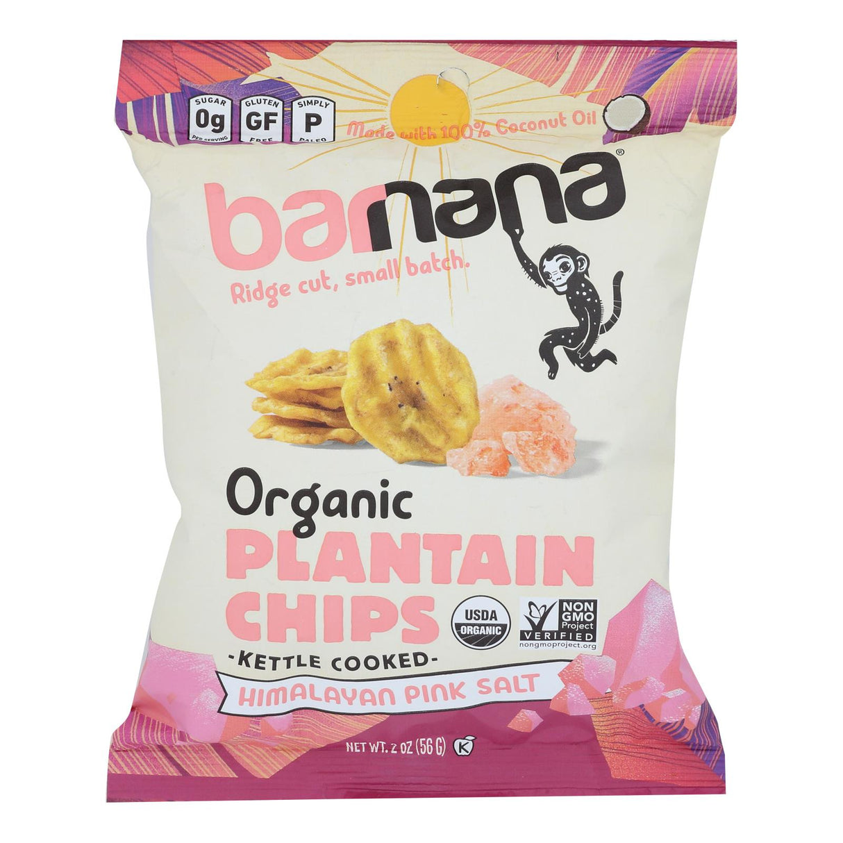 Chips, Plantain, Kettle-Cooked Ridge Cut, Himalayan Pink Salt,6 - 2 OUNCE