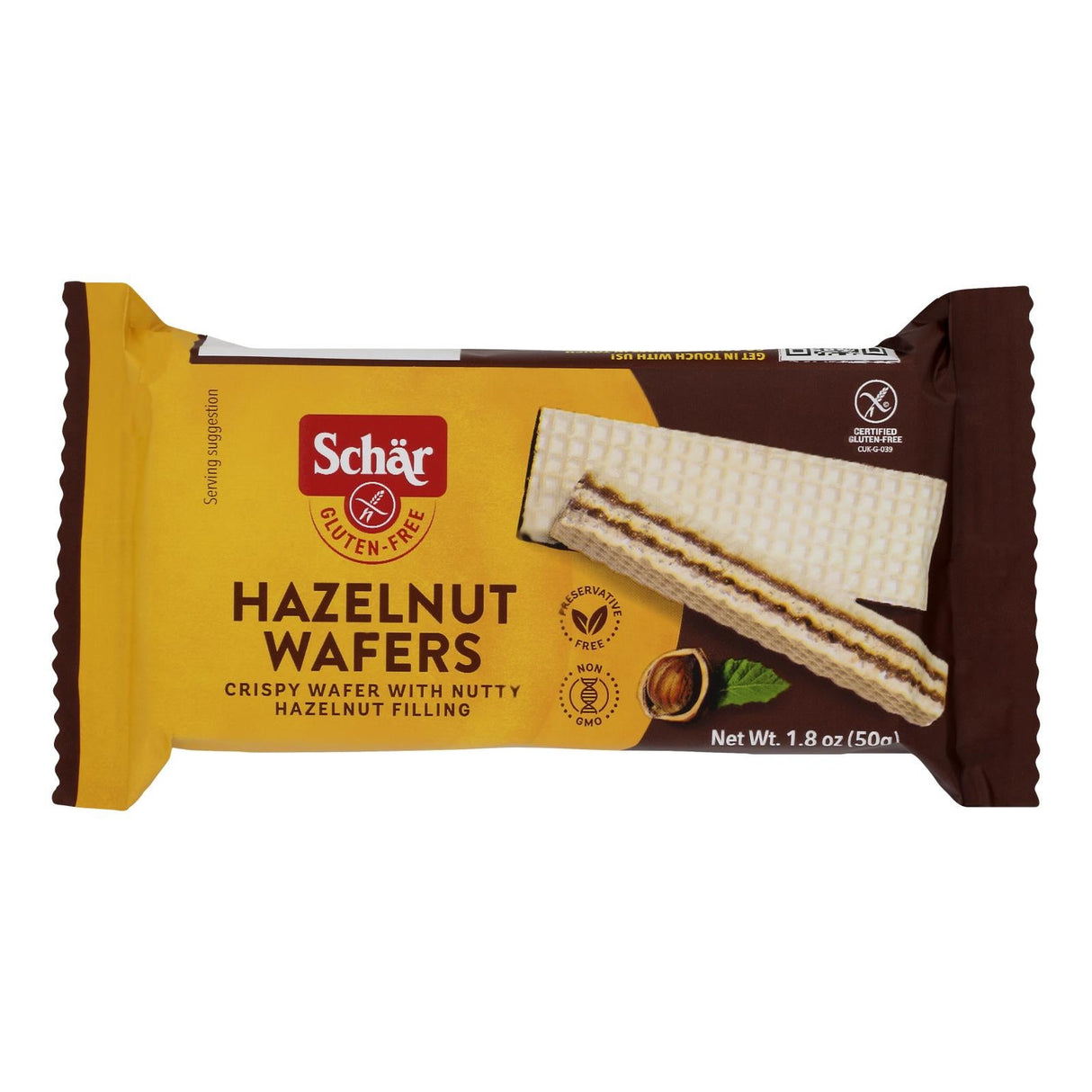Cookies, Wafer, Hazelnut Cream-Filled, Shelf-Stable,20 - 1.8 OUNCE