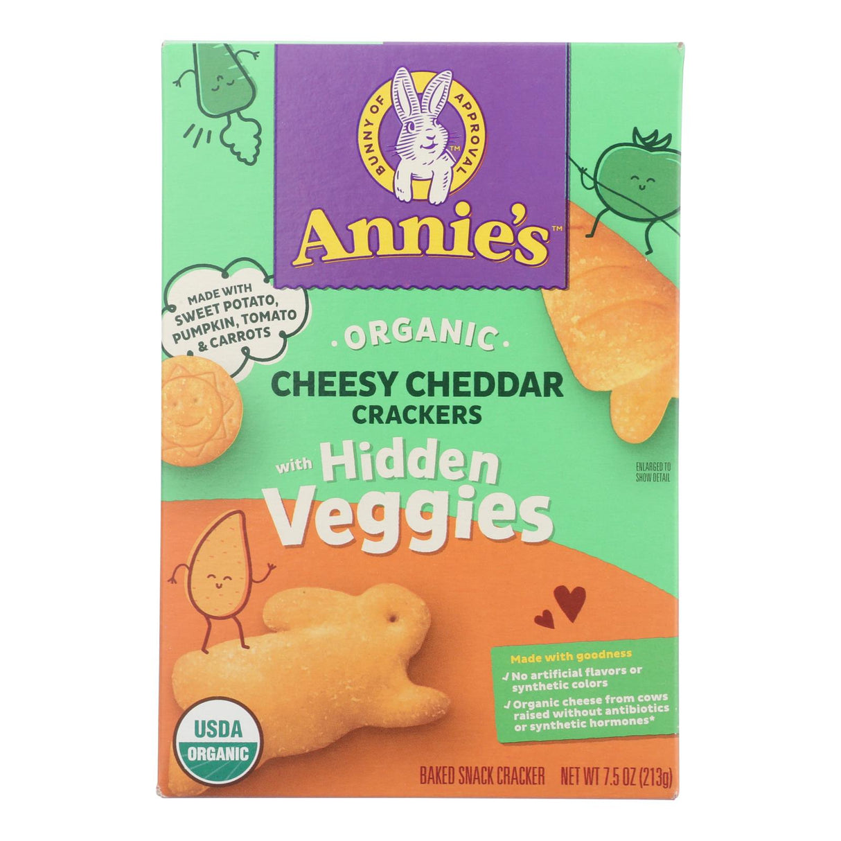 Crackers, Cheesy Cheddar, contains Veggies,12 - 7.5 OUNCE