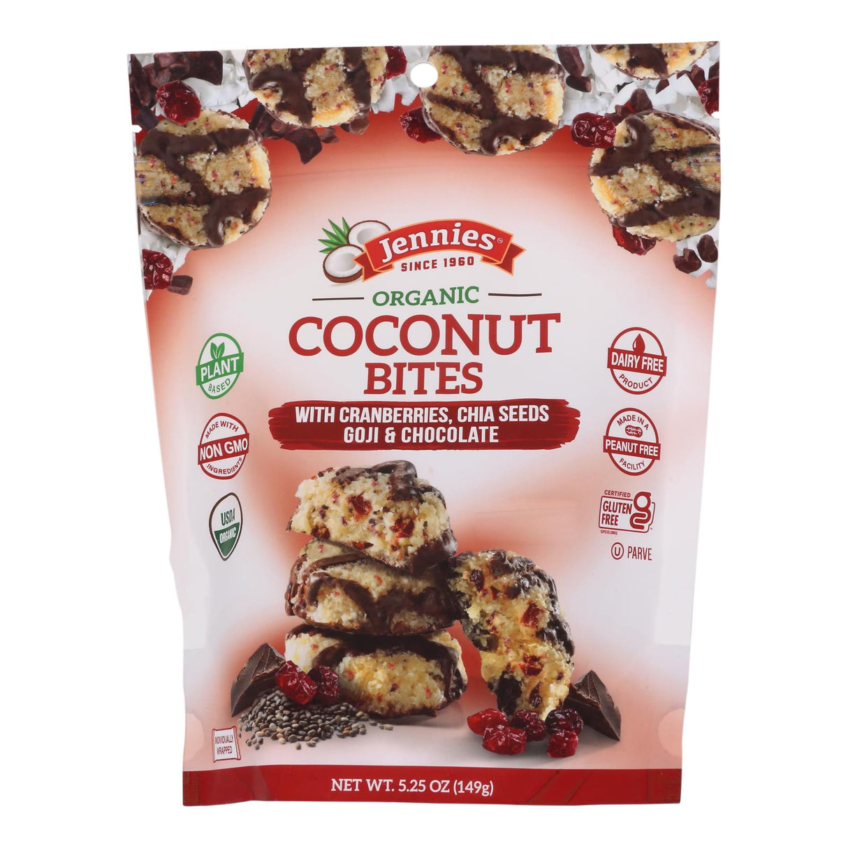 Snack Bites, contains Cranberries/Chia Seeds/Goji/,6 - 5.25 OUNCE