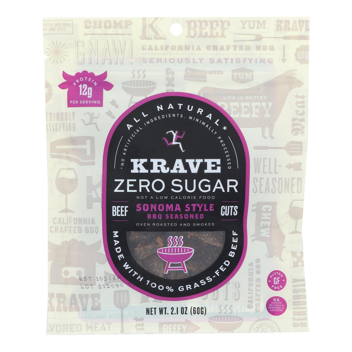 Jerky, Beef, Sonoma-Style Barbecue,8 - 2.1 OUNCE