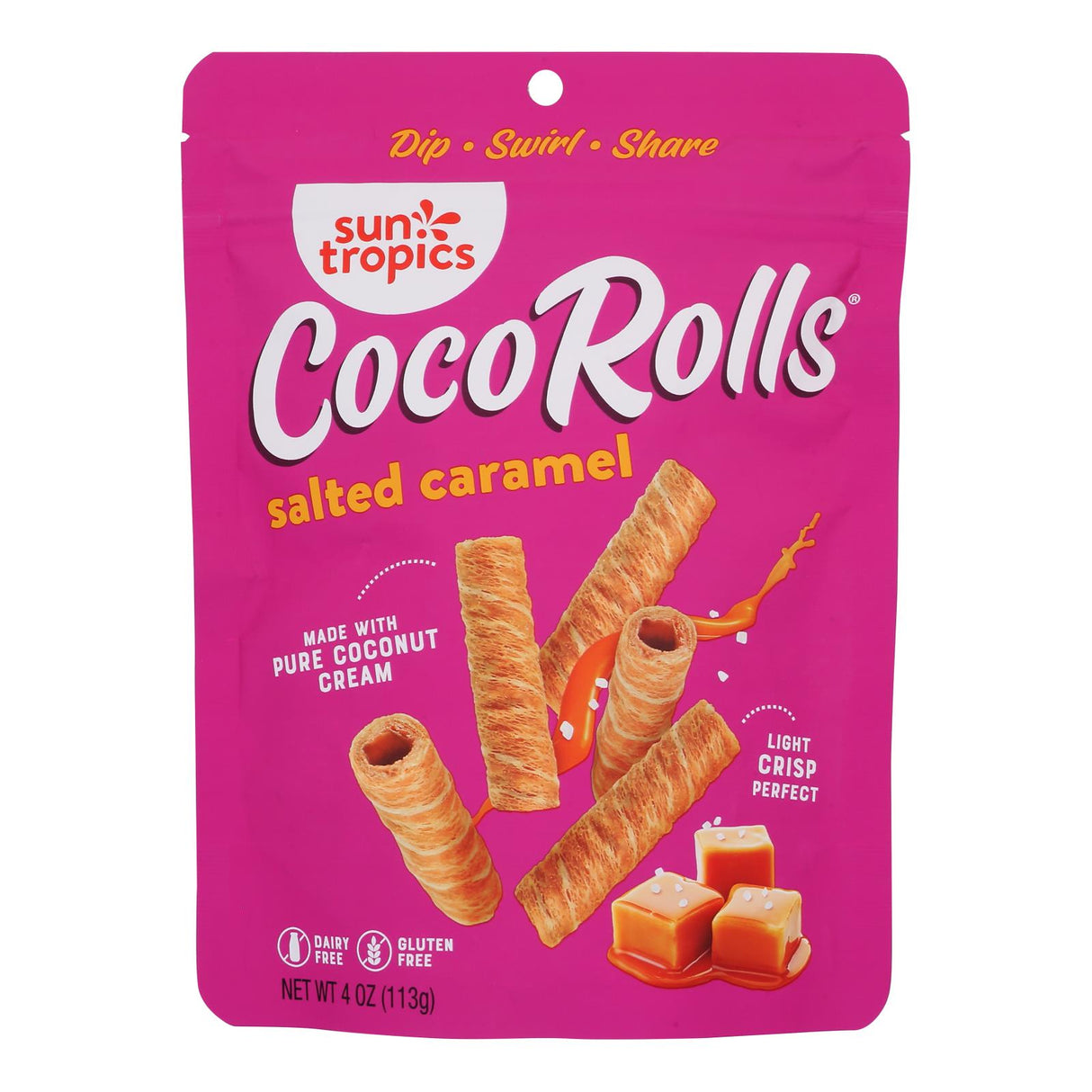Cookies, Rolled Wafer, Salted Caramel Toasted Coconut, Shelf-Stable,12 - 4 OUNCE