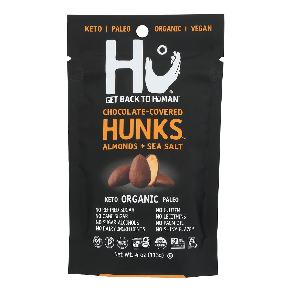 Almonds, Hunks, Chocolate Covered Salted,6 - 4 OUNCE