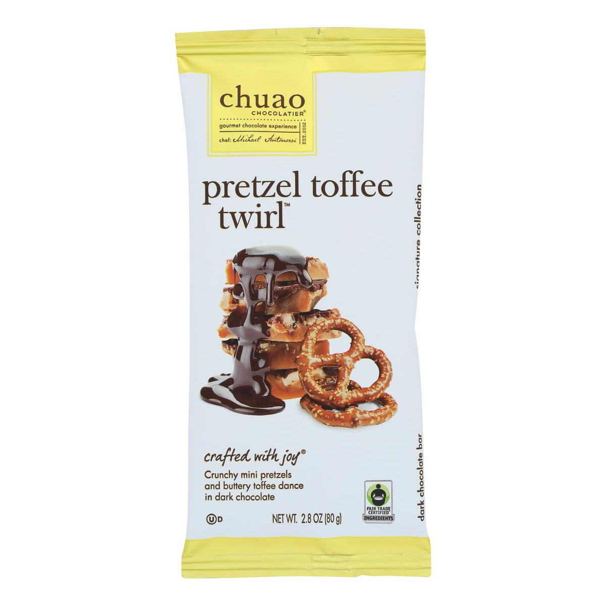 Chocolate Bars, Dark, Pretzel Toffee Twirl,10 - 2.8 OUNCE