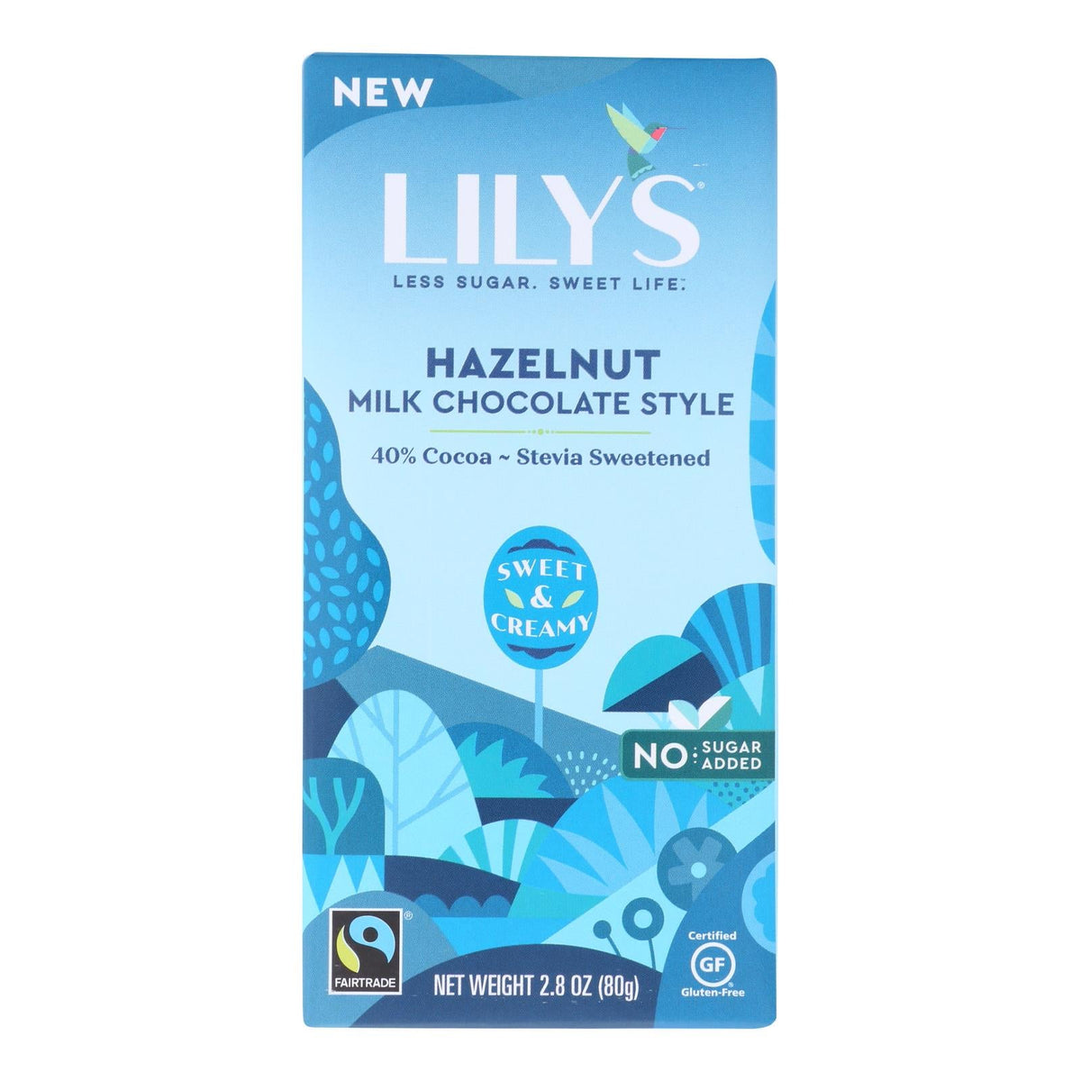 Chocolate Bars, Milk, Hazelnut, 40% Cocoa, Sweetened with Stevia,12 - 2.8 OUNCE