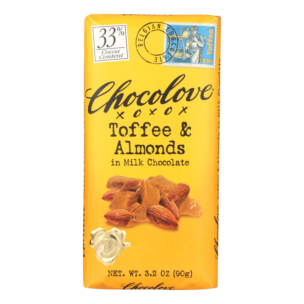 Chocolate Bars, Milk, Toffee & Almond, 33% Cocoa,12 - 3.2 OUNCE