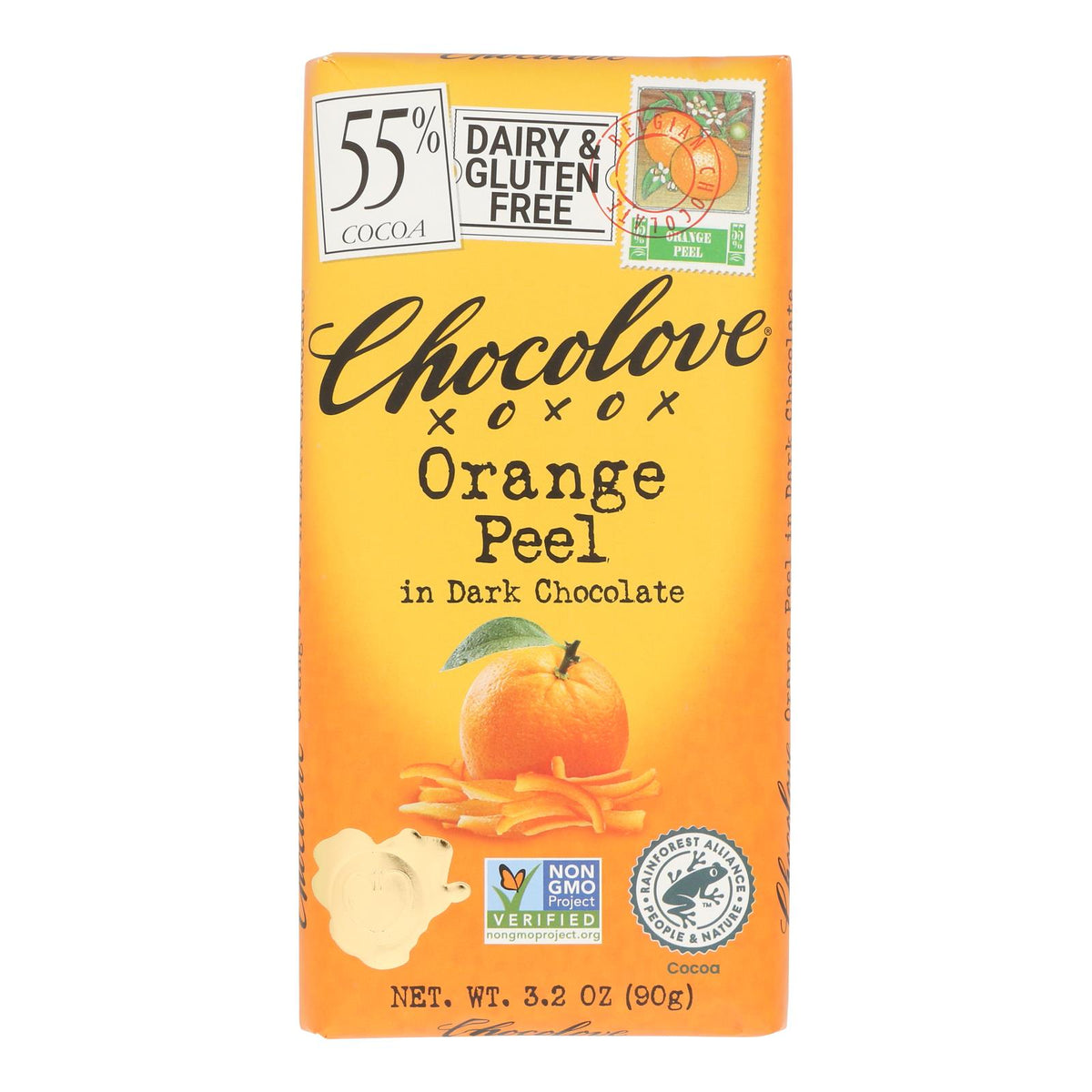 Chocolate Bars, Dark, Orange Peel, 55% Cocoa,12 - 3.2 OUNCE