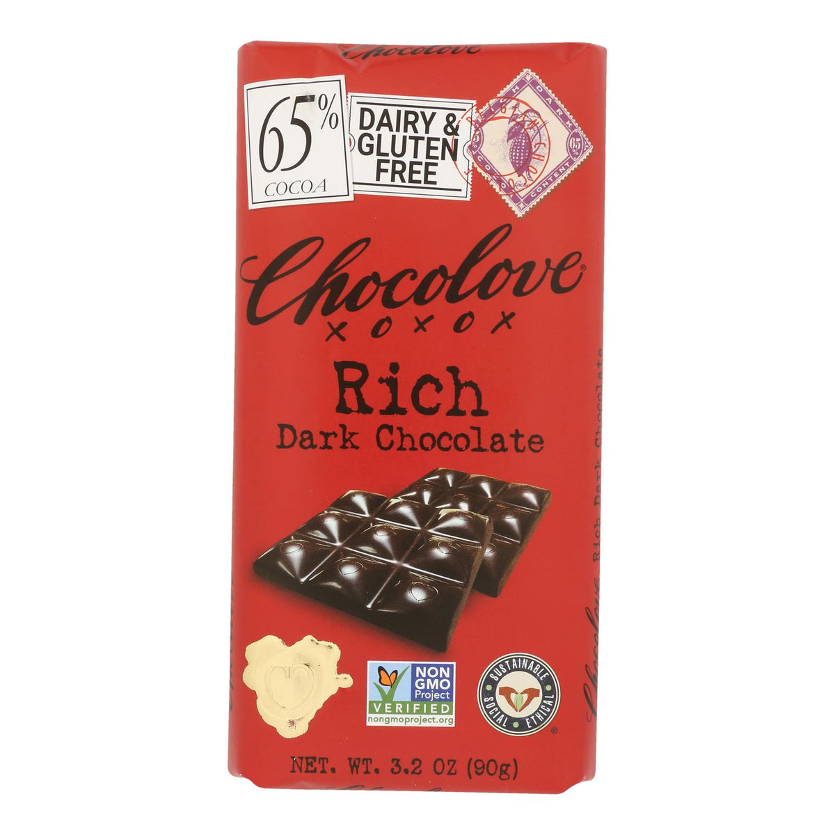 Chocolate Bars, Dark, Rich, 65% Cocoa,12 - 3.2 OUNCE