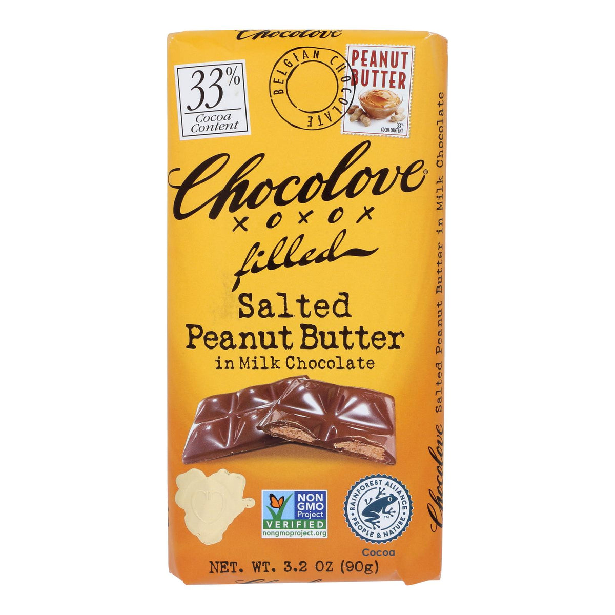 Chocolate Bars, Milk, Salted Peanut Butter-Filled, 33% Cacao,10 - 3.2 OUNCE