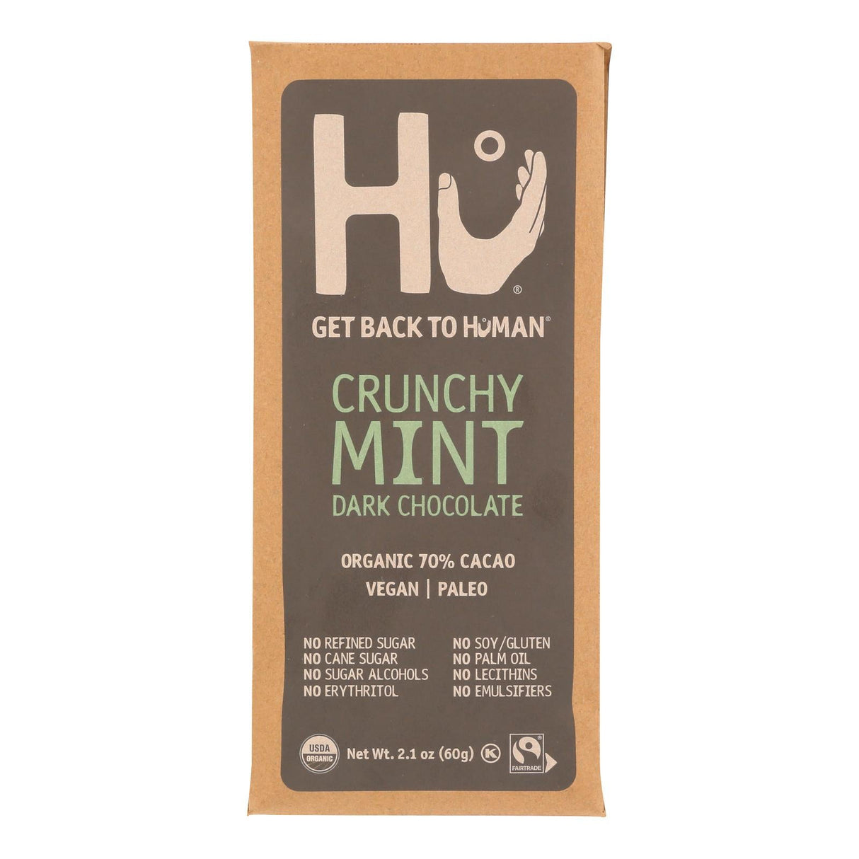 Chocolate Bars, Dark, Crunchy Mint, 70% Cacao,12 - 2.1 OUNCE