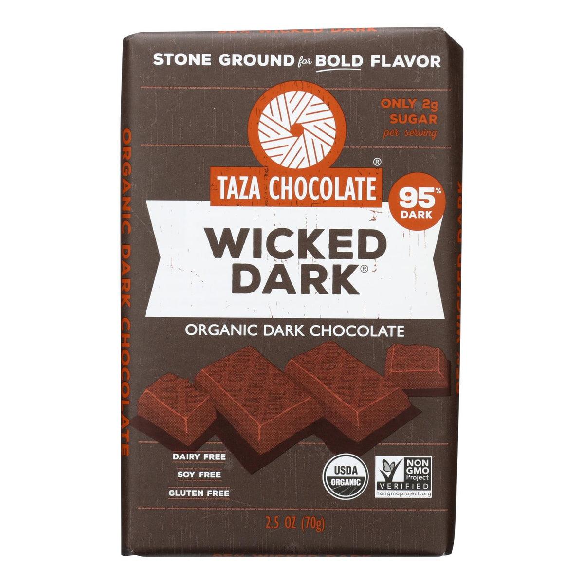 Chocolate Bars, Dark, Wicked Dark, 95% Cocoa,10 - 2.5 OUNCE