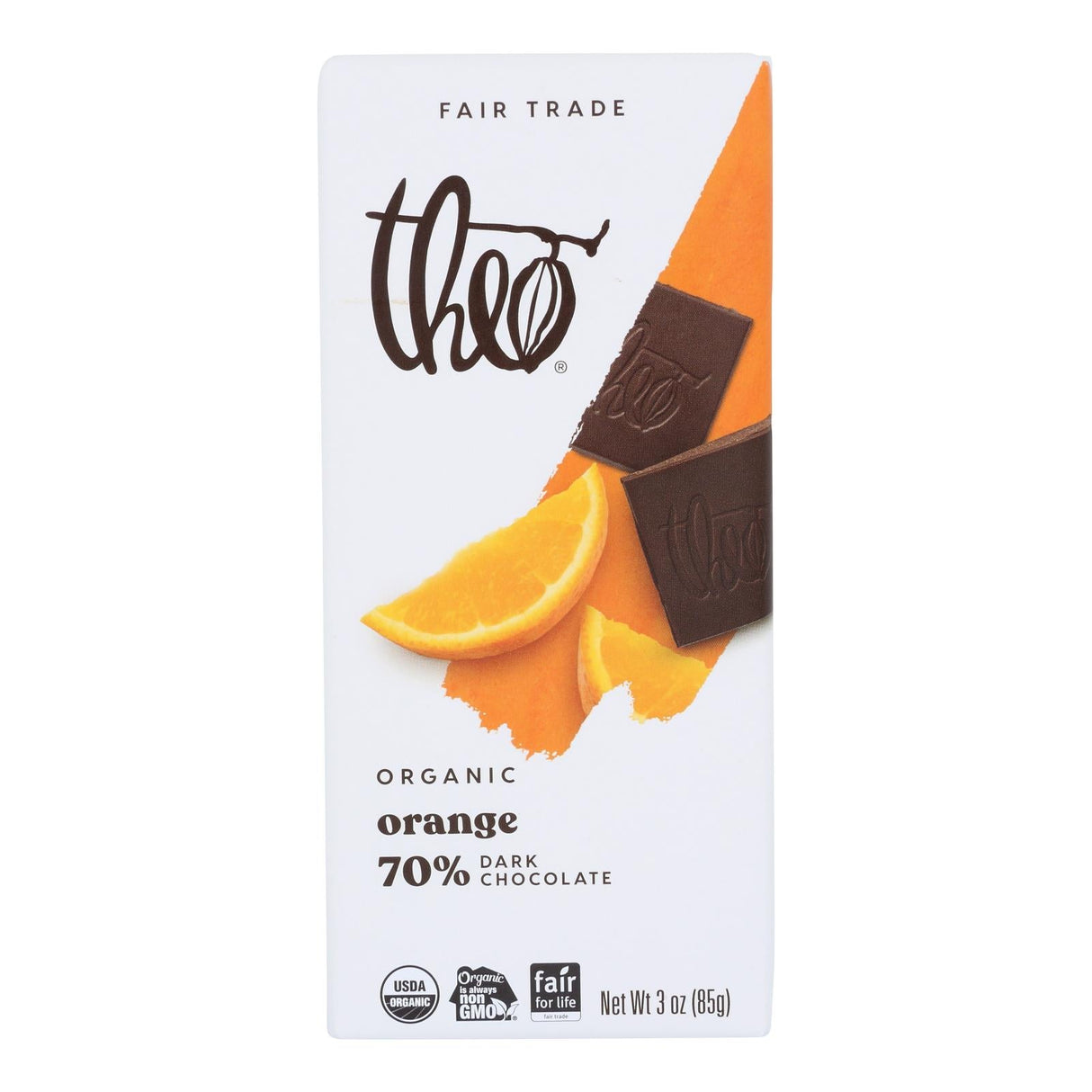 Chocolate Bars, Dark, Orange, 70% Cocoa,12 - 3 OUNCE