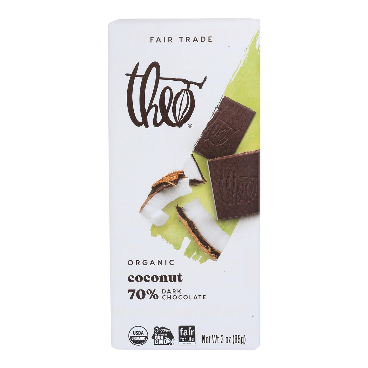 Chocolate Bars, Dark, Coconut, 70% Cocoa,12 - 3 OUNCE