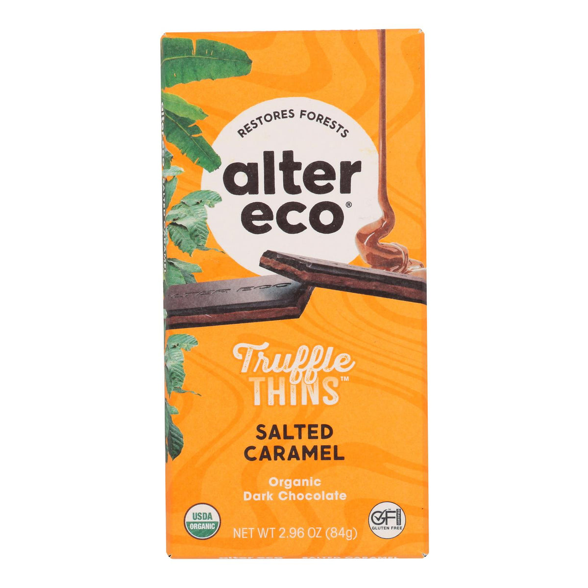 Chocolate Bars, Dark, Truffle Thins, Salted Caramel,12 - 2.96 OUNCE