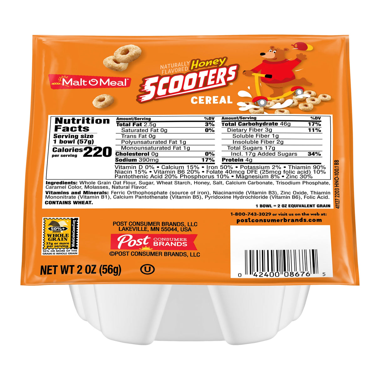 Cereal, Honey Nut Scooters, Bowl Pack,48 - 2 OUNCE
