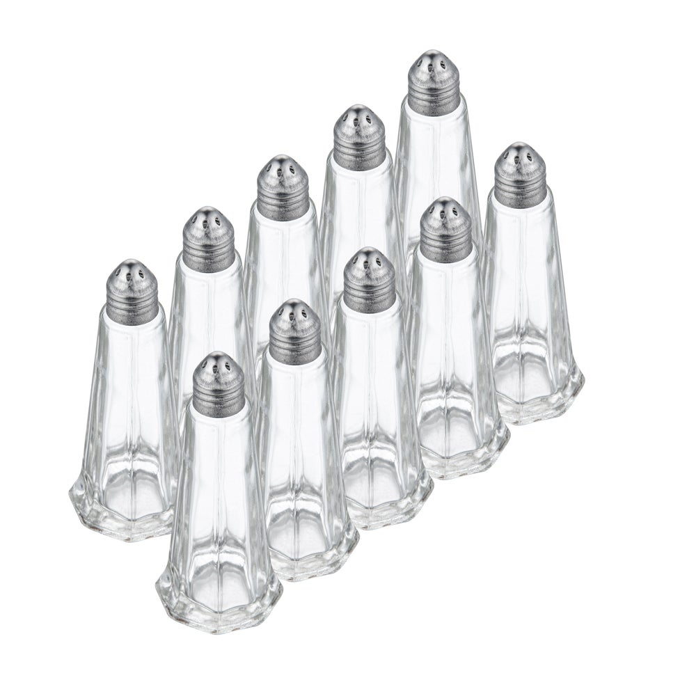 Shaker Set, Salt & Pepper, 1 Ounce, Tower Style, Glass,1 - 1 EACH