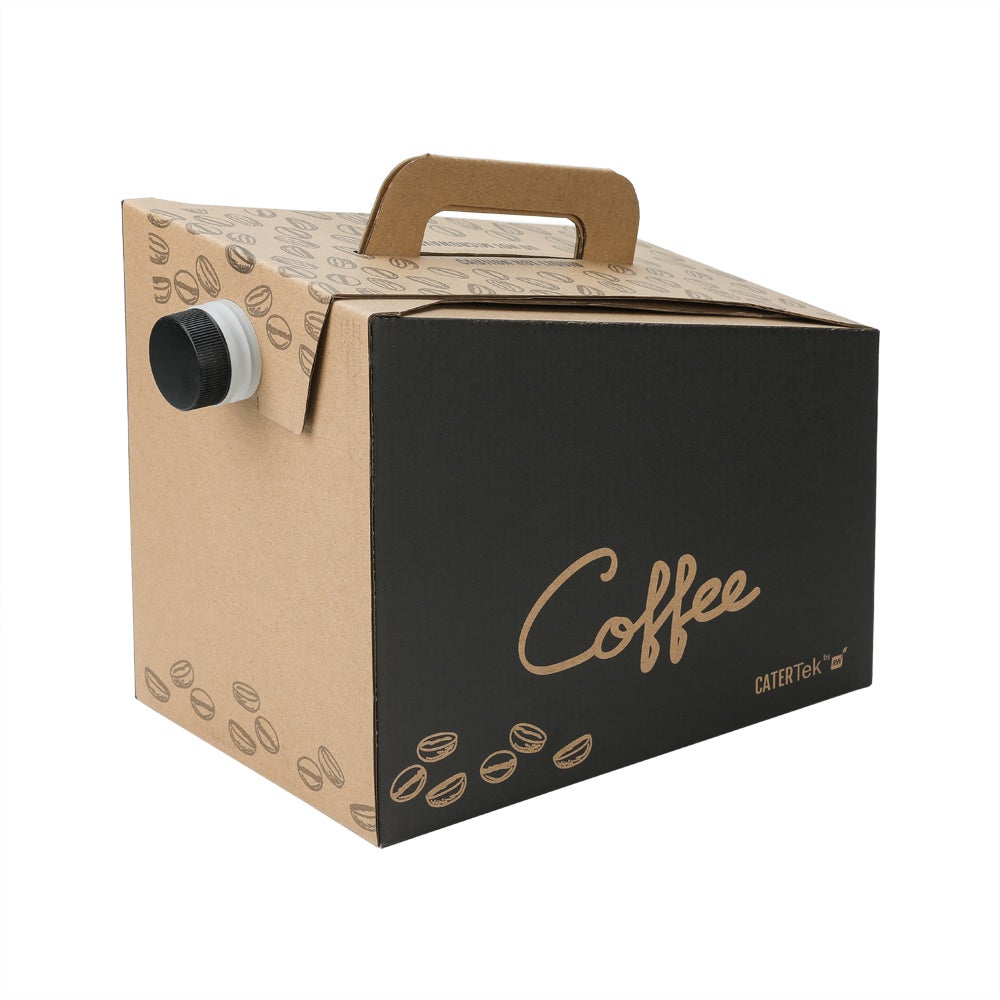 Container, Beverage, 160 Ounce, Paper, Kraft & Black, 10.75 x 7.50 x 7.75 Inch,1 - 10 COUNT
