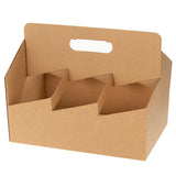 Carriers, Beverage, 6-Cup, Paper, Kraft, 11.75 x 7.75 x 9.50 Inch,1 - 100 COUNT