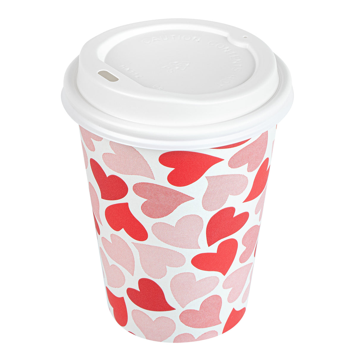 Cup, Hot, Restpresso 12 Ounce, Paper, Valentine's Day Print, 3.50 x 4.75 Inch, includes White Lid,20 - 20 COUNT