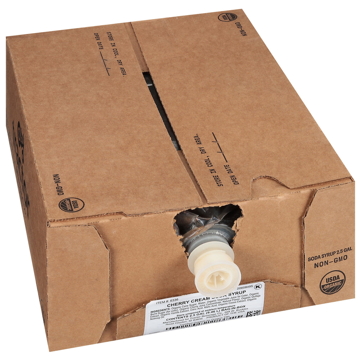 Soda Syrup, Cherry Cream, Organic, Bag-in-Box,1 - 2.5 GALLON
