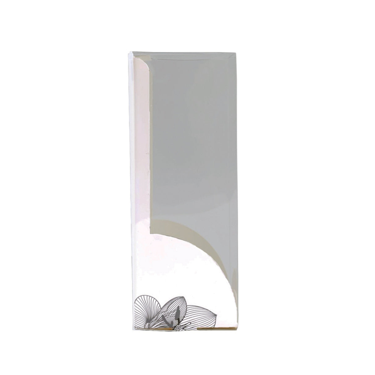 Boxes, Eclair, 7 x 2.5 x 2.5 Inch, Rectangle, Clear Plastic, White Paper Sleeve, Lotus Accent,1 - 100 COUNT