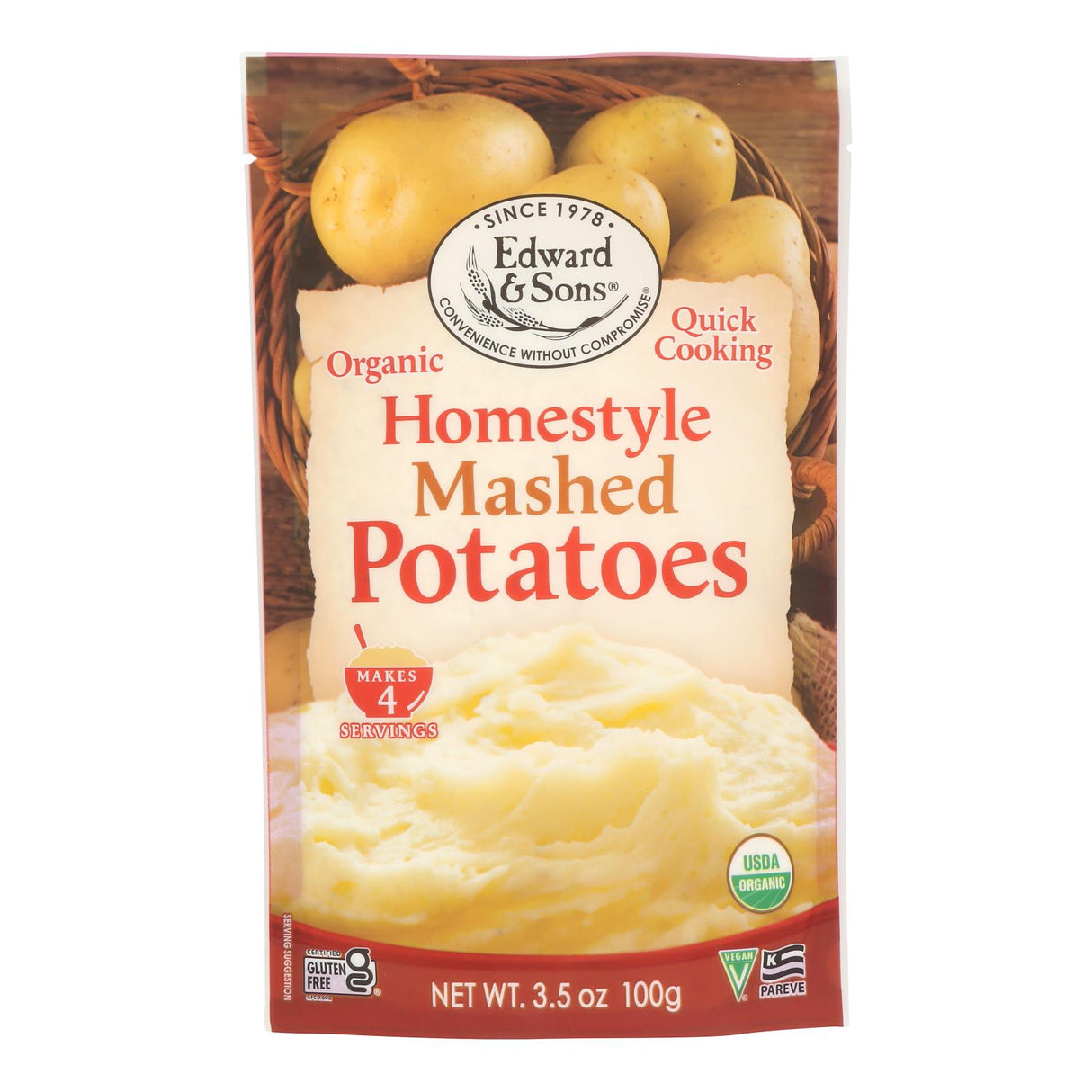 Potatoes, Mashed, Dried, Homestyle,6 - 3.5 OUNCE