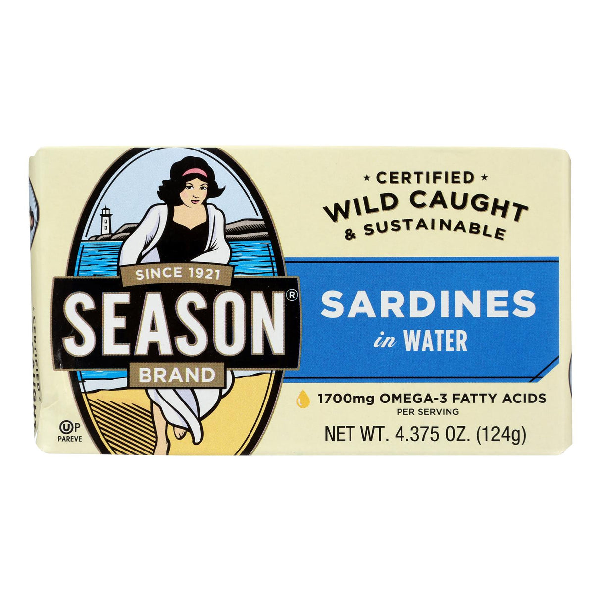 Sardines, Wild-Caught, in Water,12 - 4.38 OUNCE