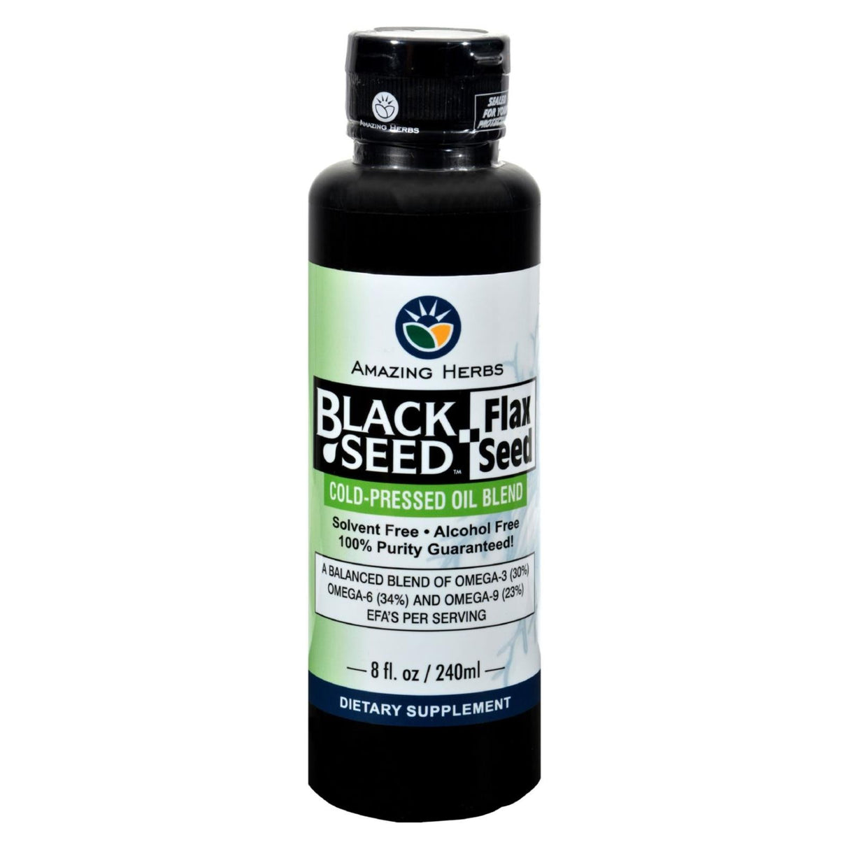 Supplement, Oil Blend, Black Seed & Flax Seed, Liquid,1 - 8 FLUID