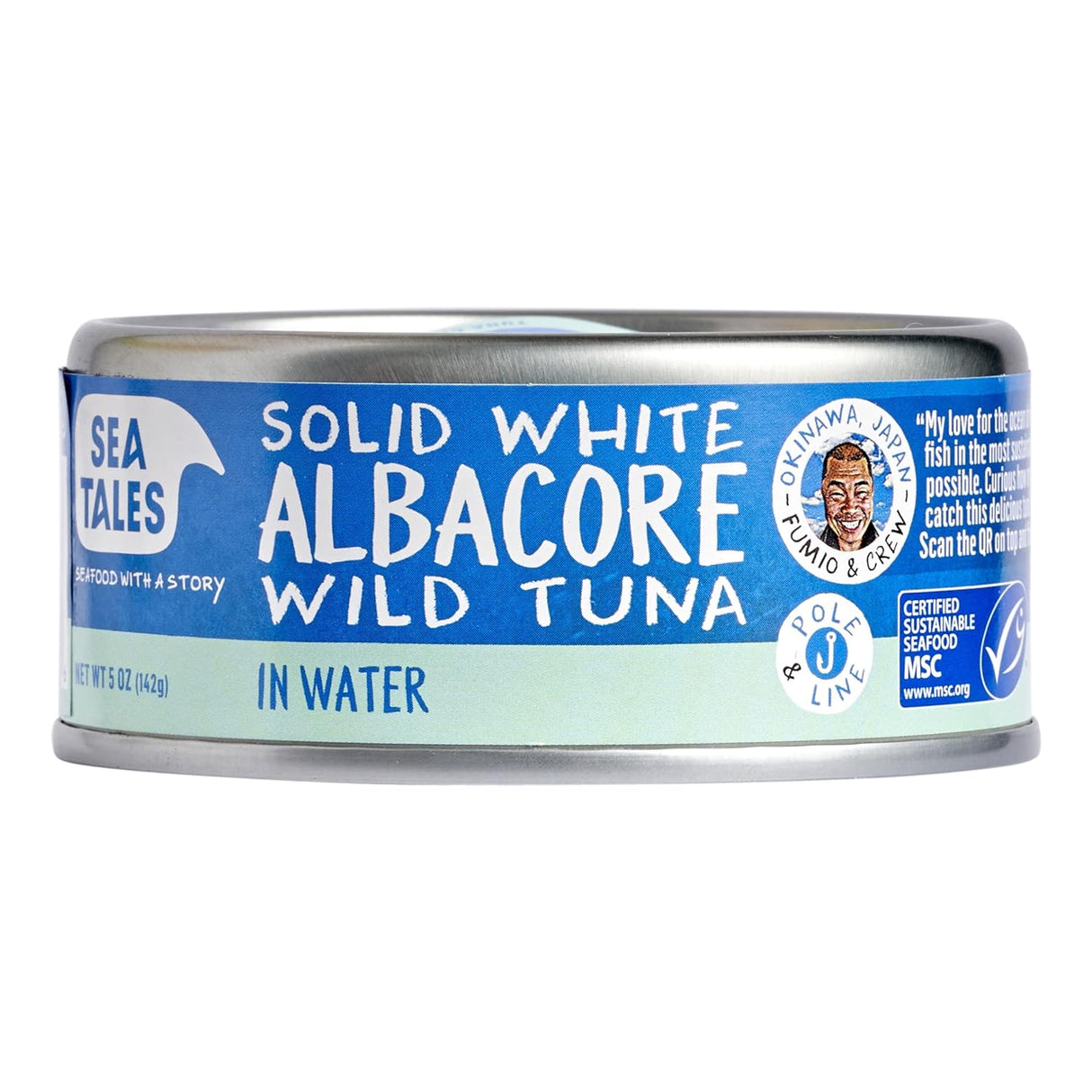 Tuna, Albacore, in Water, with Sea Salt, Ready-to-Use, Shelf-Stable,12 - 5 OUNCE
