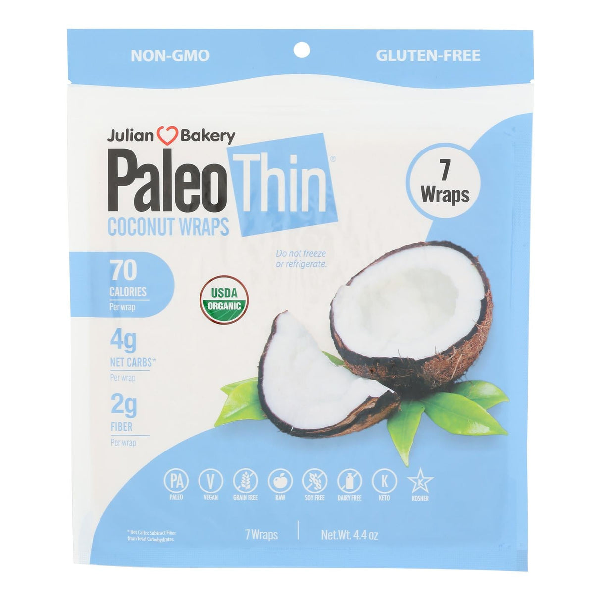 Wraps, Coconut, PaleoThin, 0.63 Ounce,20 - 7 COUNT
