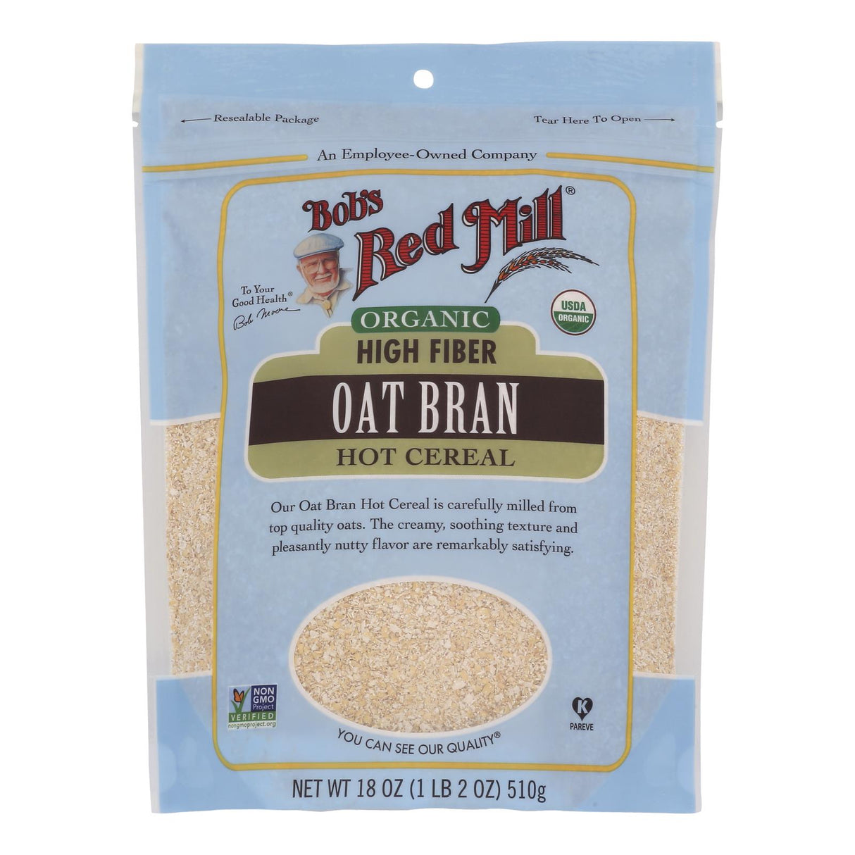 Cereal, Oat Bran Hot, Resealable,4 - 18 OUNCE