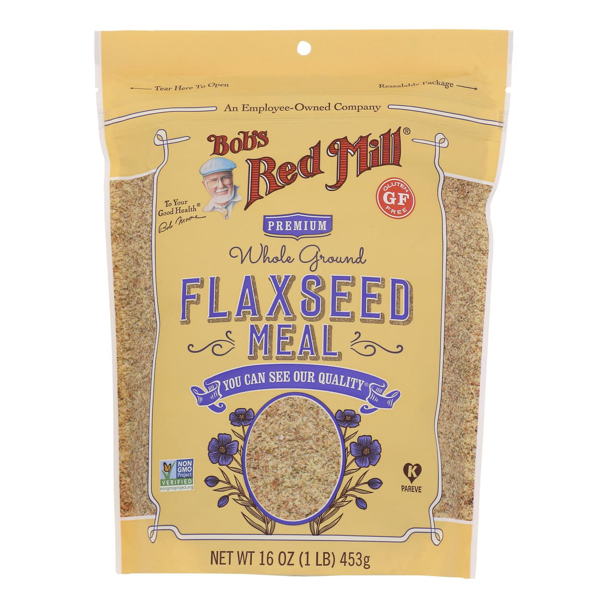Flaxseed Meal, Resealable Package,4 - 16 OUNCE