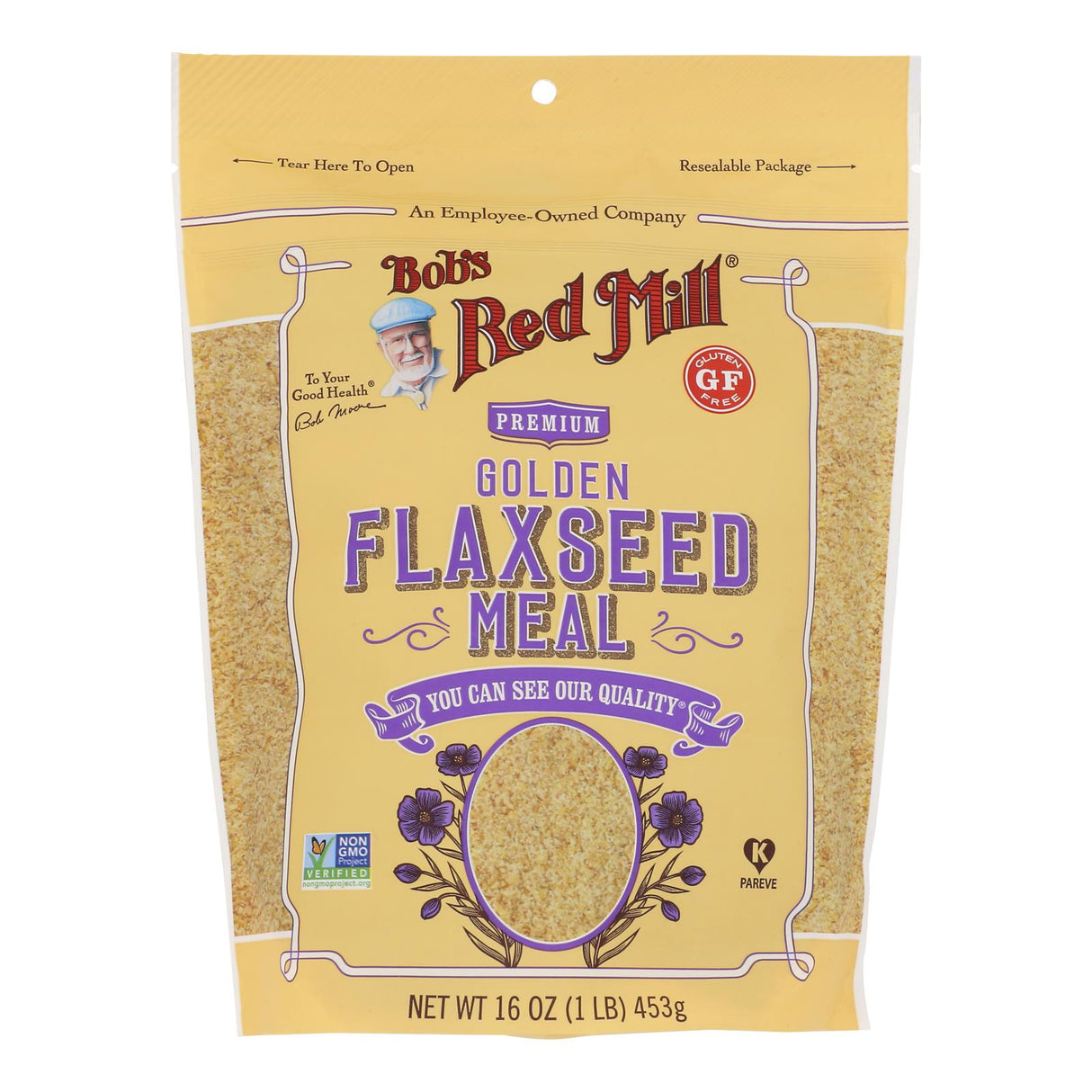 Flaxseed Meal, Golden, Resealable Package,4 - 16 OUNCE