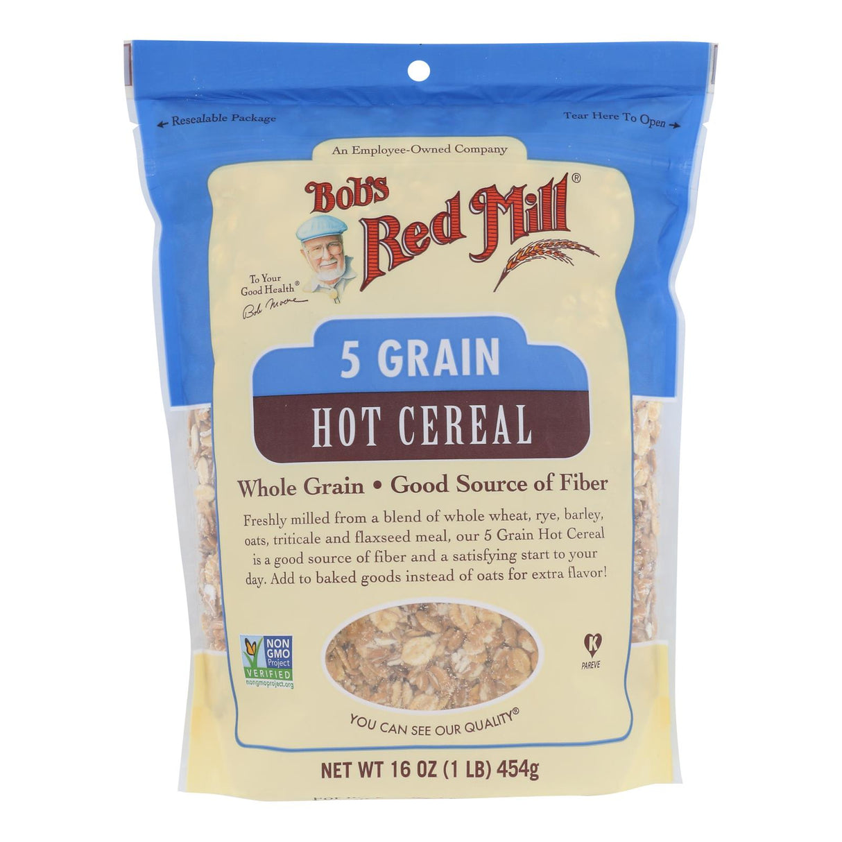 Cereal, 5 Grain, Rolled, Resealable,4 - 16 OUNCE