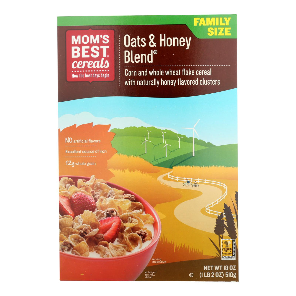 Cereal, Corn & Wheat Flake, Oats & Honey,14 - 18 OUNCE