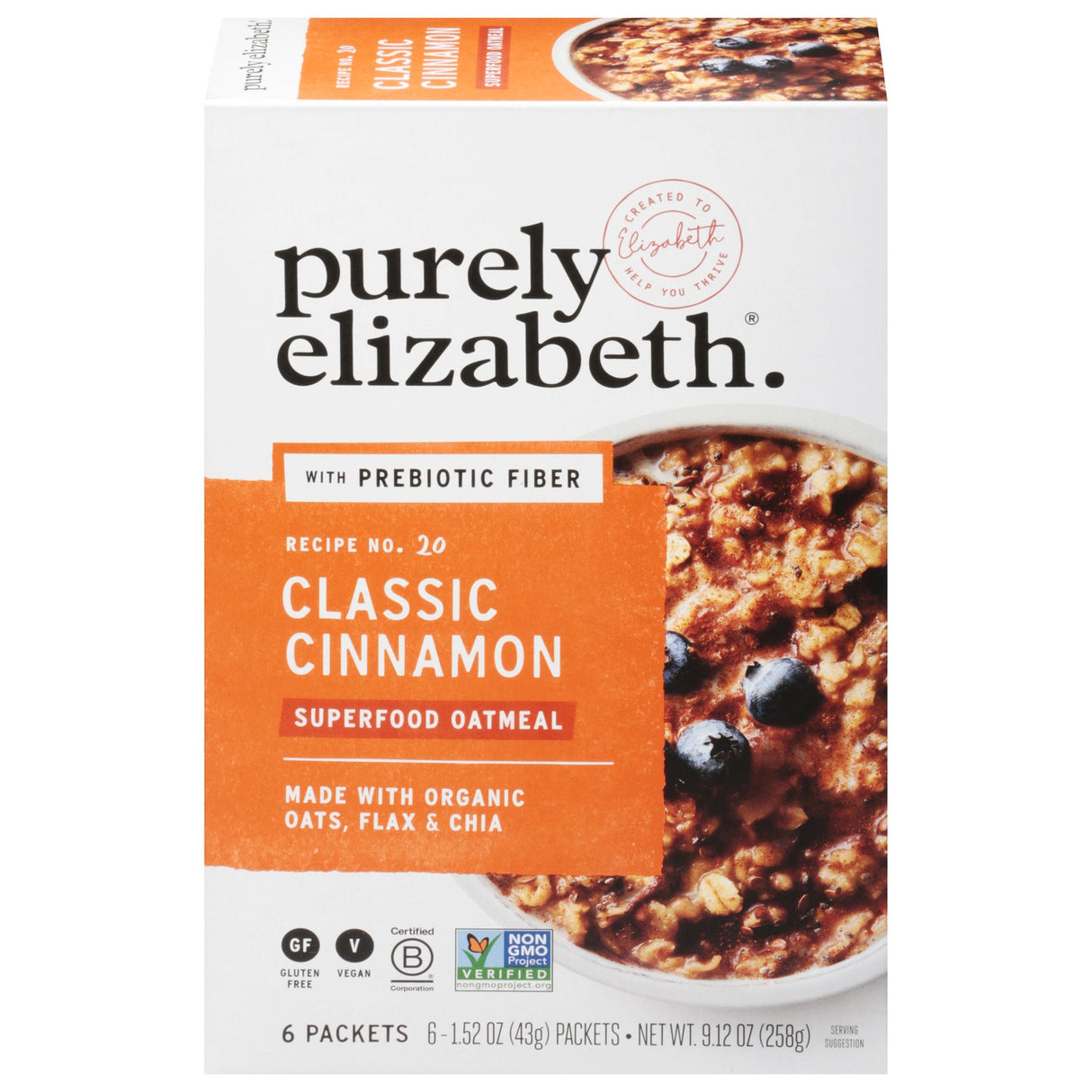 Oatmeal, Superfood, Cinnamon, with Prebiotic Fiber, Single-Serve Packets, 1.52 Ounce,6 - 6 COUNT